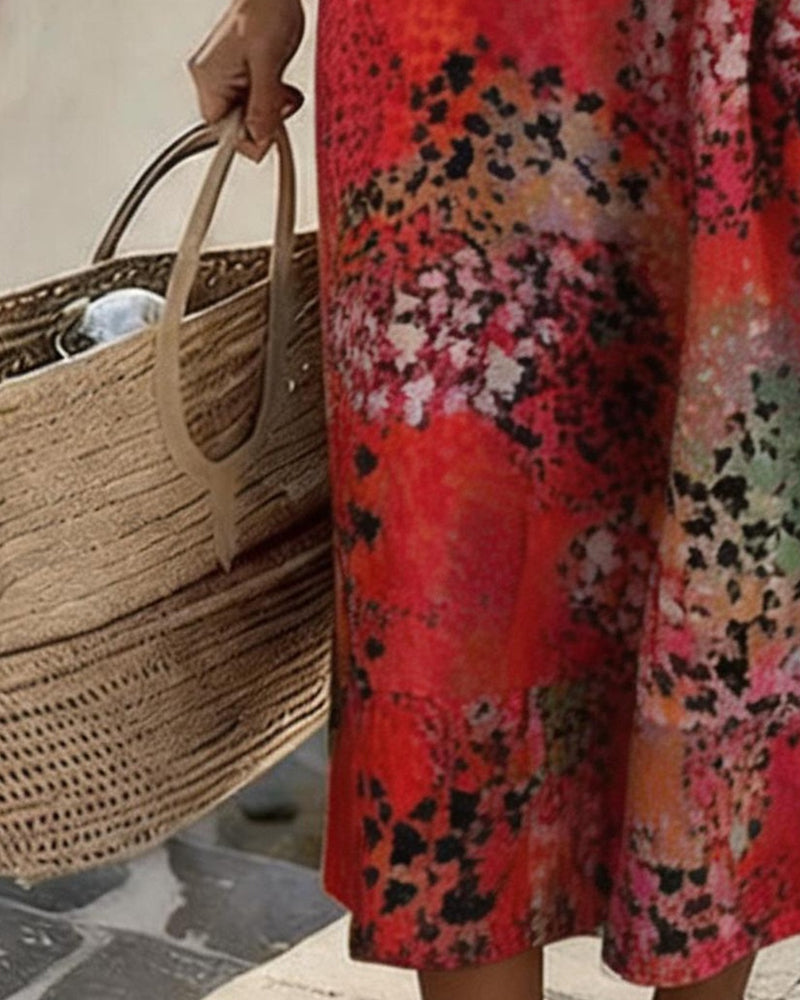 Paula | Loose and Lightweight Floral Midi Dress