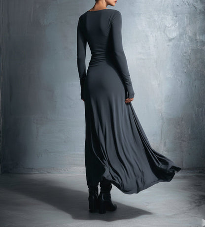 Alba - Long dress with side knot