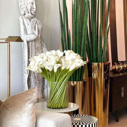 White Calla Lily Arrangement in Glass Vase
