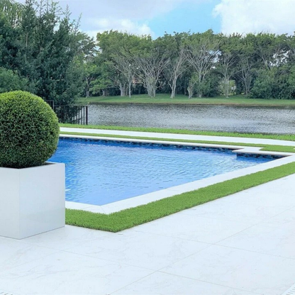 Large Block Fiberglass Planter with 20” Topiary