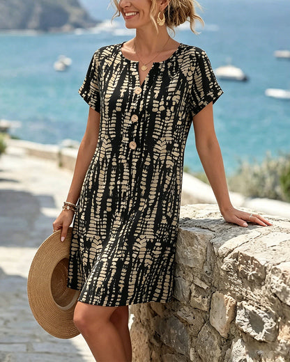 Marina | Printed Dress with Buttons