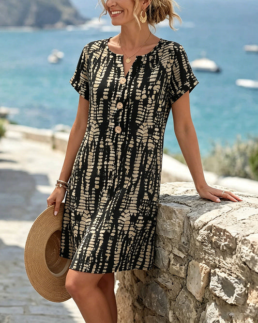 Marina | Printed Dress with Buttons