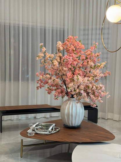 White Cherry Blossom Arrangement in Astoria Ceramic Vase