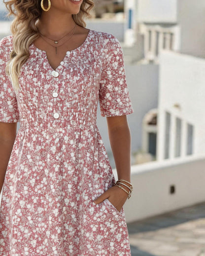 Carmen | Loose and Lightweight Floral Midi Dress