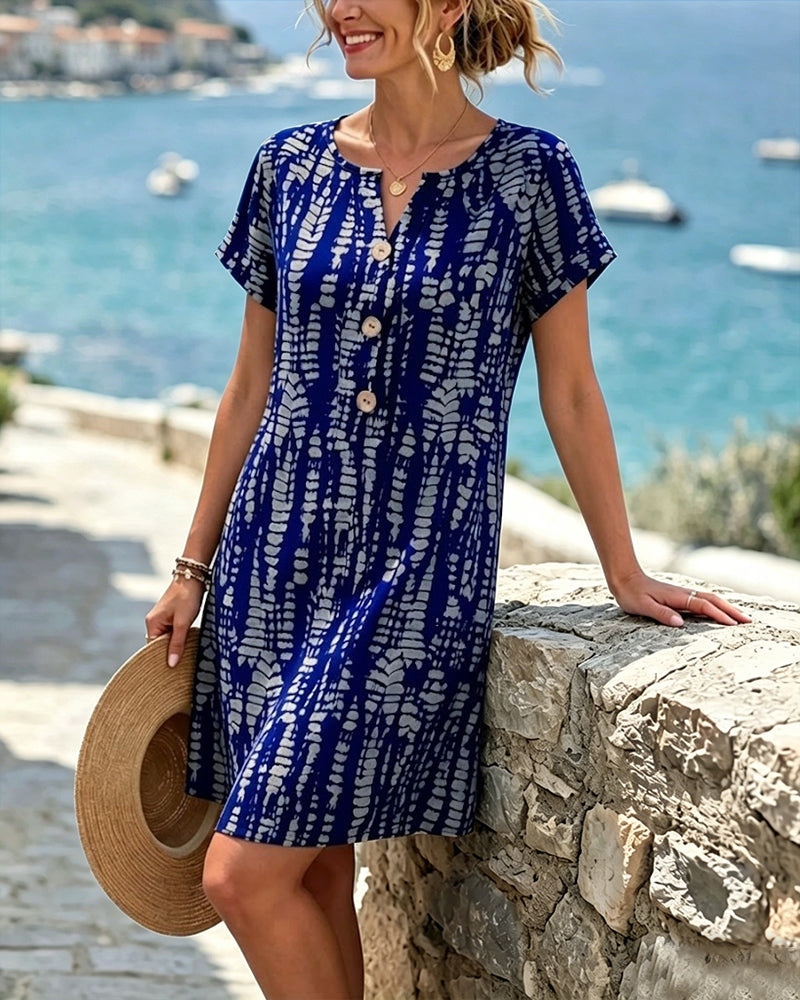 Marina | Printed Dress with Buttons