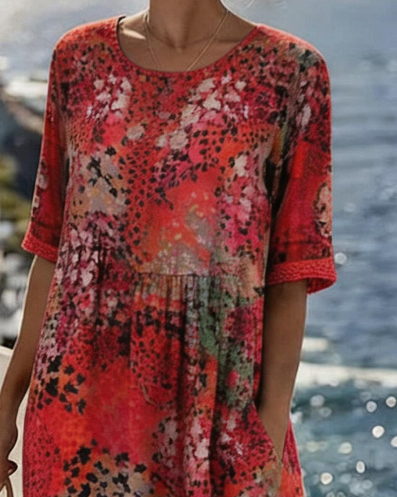 Paula | Loose and Lightweight Floral Midi Dress