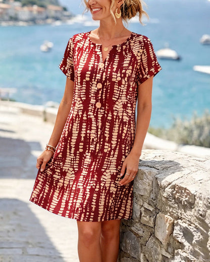 Marina | Printed Dress with Buttons