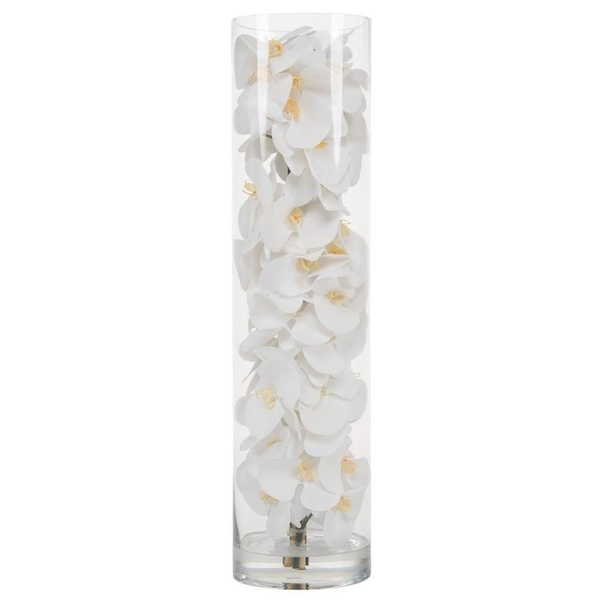 White Phalaenopsis Orchid Arrangement in Handblown Glass Cylinder