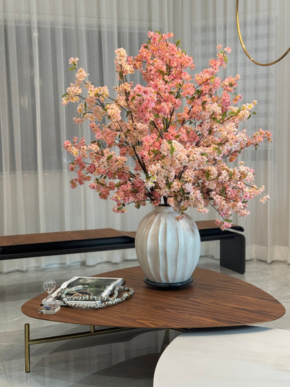 White Cherry Blossom Arrangement in Astoria Ceramic Vase