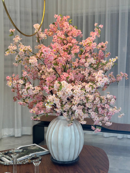 White Cherry Blossom Arrangement in Astoria Ceramic Vase