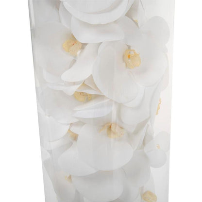White Phalaenopsis Orchid Arrangement in Handblown Glass Cylinder