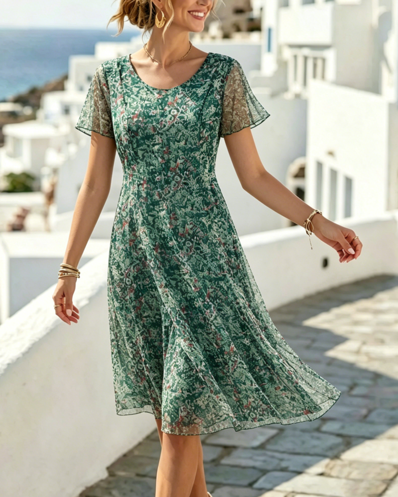 Ana | Loose and lightweight floral midi dress
