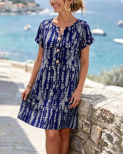 Marina | Printed Dress with Buttons