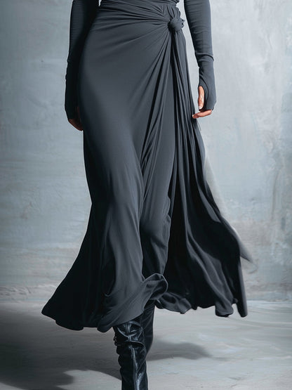 Alba - Long dress with side knot