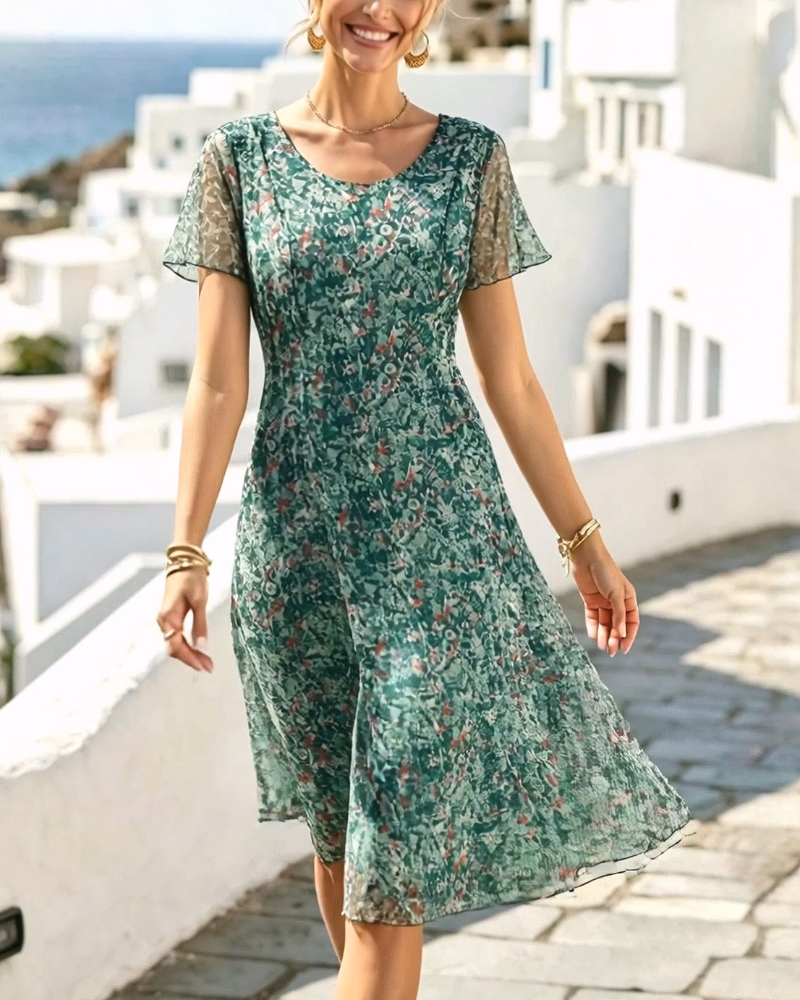 Ana | Loose and lightweight floral midi dress