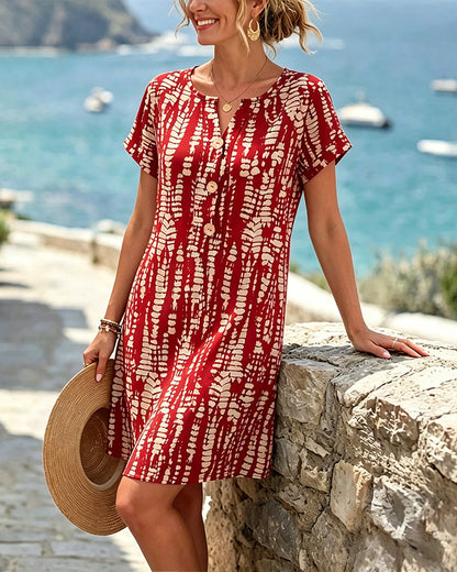 Marina | Printed Dress with Buttons