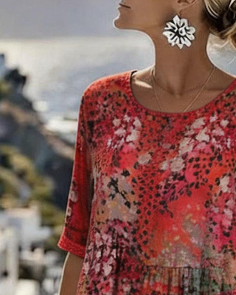 Paula | Loose and Lightweight Floral Midi Dress