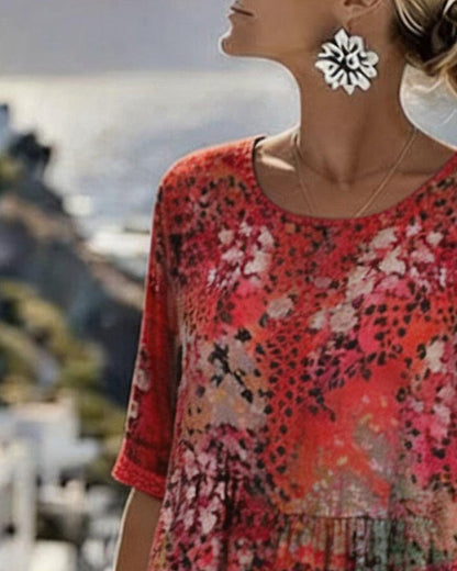 Paula | Loose and Lightweight Floral Midi Dress