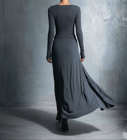 Alba - Long dress with side knot